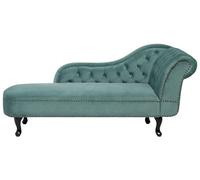 Méridienne Chesterfield côté droit en velours vert menthe NIMES