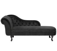 Méridienne Chesterfield en velours noir côté gauche NIMES