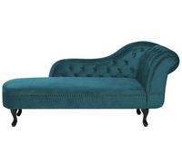Méridienne Chesterfield en velours vert canard côté droit NIMES