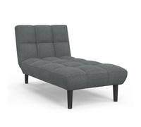 Méridienne clic clac capitonnée SALOME 80 x 180 cm en tissu gris anthracite