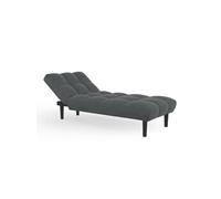 Méridienne clic clac capitonnée SALOME 80 x 180 cm en tissu gris anthracite