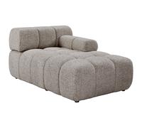Méridienne droite avec accoudoir en tissu chiné taupe FACIVIL