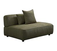 Méridienne droite en tissu bouclette vert kaki LELACO
