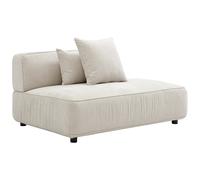 Vente-unique - Méridienne Droite en Tissu Chenille Beige LELACO