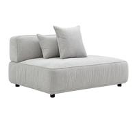 Méridienne droite en tissu chenille gris clair LELACO