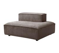 Vente-unique - Méridienne Droite en Tissu Chenille Taupe RUZOLO