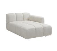 Vente-unique - Méridienne Droite en Tissu texturé Blanc cassé CARLIVI