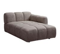 Vente-unique - Méridienne Droite en Tissu texturé Taupe CARLIVI