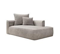 Vente-unique - Méridienne Droite en Velours côtelé Beige PINETA