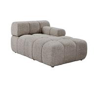 Vente-unique - Méridienne Droite avec accoudoir en Tissu chiné Taupe FACIVIL