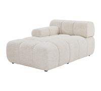 Méridienne gauche avec accoudoir en tissu chiné beige FACIVIL