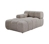 Vente-unique - Méridienne Gauche avec accoudoir en Tissu chiné Taupe FACIVIL