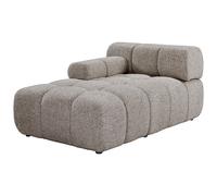 Méridienne gauche avec accoudoir en tissu chiné taupe FACIVIL