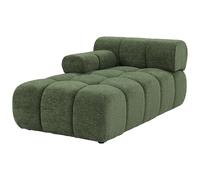 Méridienne gauche avec accoudoir en tissu chiné vert FACIVIL