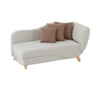 Vente-unique - Méridienne Gauche Convertible avec Coffre de Rangement en Tissu Beige Penelope