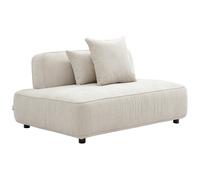 Vente-unique - Méridienne Gauche en Tissu Chenille Beige LELACO