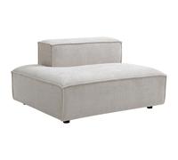 Vente-unique - Méridienne Gauche en Tissu Chenille Beige RUZOLO