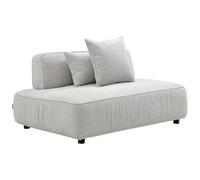 Méridienne gauche en tissu chenille gris clair LELACO