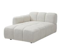 Vente-unique - Méridienne Gauche en Tissu texturé Blanc cassé CARLIVI