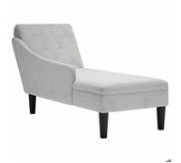 Meridienne salon-Fauteuil long - avec coussin - et accoudoir droit gris nuage tissu - Fauteuil relax@408555