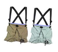 MERIGLARE 2 pieces Grand sac de cueillette de fruits tablier de jardin tablier de cueillette de cueillette de jardin pour aides agricoles, Jaune kaki+Bleu-gris clair