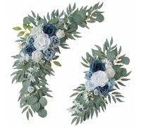 MERIGLARE Bouquet Artificiel Composition Florale Guirlande Décorative Arrangement de Fleurs en Soie Imitation Couleurs Durables Toucher Doux Adapté aux Arches, Bleu