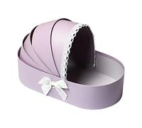 MERIGLARE Coffret Cadeau pour Bouquet, Panier de Composition Florale, Boîte à Fleurs avec Ruban de Dentelle, Coffret D'emballage Floral En Forme de Berceau, violet