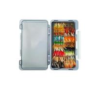 MERIGLARE Collection d'Appâts de Pêche Leurres Mouches Hameçons Boîte Assortiment Plumes Fibre Coffret Rectangulaire avec Insert en Mousse pour Maintien des