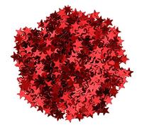 MERIGLARE Confettis Streudeko 15 G, Décoration de Mariage en Petites étoiles Métalliques pour Noël, Rouge, 6mm