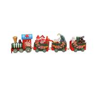 MERIGLARE Ensemble de Décorations Cadeaux : Train En Bois, Ornement de Noël, Statue, Décoration de Sapin de Noël pour La Maison, Vitrine de Magasin, C