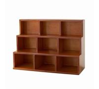 MERIGLARE Étagère Murale en Bois Organiseur Rangement Casier Présentoir en Bois de Sapin avec Dos Plat et Accès Frontal pour Petits Objets Convient à l'espace, Marron