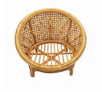 MERIGLARE Fauteuil en Rotin Indonésien Assise Basse Chaise Studio Dossier Tressé Rétro Meuble D'appoint