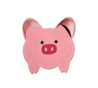MERIGLARE Massueur de Pieds en Silicone Tapis de Tapis de Bain Tapis de Nettoyage Mat Silicone Flexible à Picots pour Massage et Gommage Surface Stable à Poser, Rose