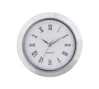 MERIGLARE Mini Horloge à Mécanisme Encastrable Insert D'horloge à Mécanisme Rond pr Décoration, Argenté, Emballage Standard