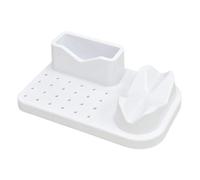 MERIGLARE Organisateur de Polissage pour Ongles, Support de Perceuse à 20 Trous, Portable, Léger, Grande Capacité, avec Présentoir pour Embouts, Blanc