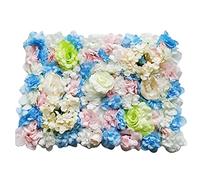 MERIGLARE Panneau Hydrangea Panneau Mural Fleurs Artificielles Assemblage Simple Texture Réaliste en Soie Plastique Fixé Solidement Adapté Aux Fêtes Mariages Ch, Bleu, 60cm x 40cm (L x L)