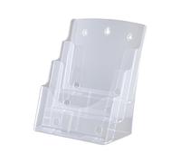 MERIGLARE Porte-brochures En Acrylique, Organisateur de Comptoir, Porte-dépliants Incliné pour Bureau Ou Mur, Présentoir pour Menus, A4 3 niveaux