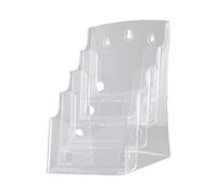 MERIGLARE Porte-brochures En Acrylique, Organisateur de Comptoir, Porte-dépliants Incliné pour Bureau Ou Mur, Présentoir pour Menus, A4 4 niveaux
