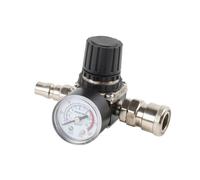 MERIGLARE Régulateur de Compresseur d'Air Régulateur Manomètre Réducteur Raccord Rapide Dispositif Compact et Aide à Maintenir un Flux Régulier Compatible, Square Plastic Gauge