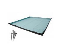 MERIGLARE Tapis de Plein Air Tapis de Pique Nique Bâche de Sol Tapis de Camping Tissu Oxford et Coton Matelassé Résistant à l'Humidité avec Bords Relevés, Bleu Ciel, 200 200cm