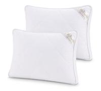 Merino Wool 2 x oreillers Laine mérinos + Housse en Coton Naturel Hypoallergénique 2 x Wool Pillow (50_x_70_cm)