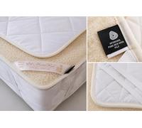 Merino Wool Woolmark Parure de lit en Laine Naturelle pour surmatelas en Laine & Coton 140 x 200 cm