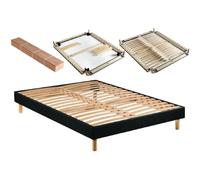 Mérinos Sommier cadre à lattes 140x190 - Anthracite
