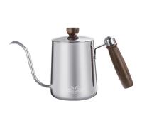 MERMOO YILAN Bouilloire col de cygne 567 g avec poignée en bois | Acier inoxydable 304 | Petite bouilloire de 600 ml | Compatible avec cuisinière à gaz/électrique | Échelle intérieure | Pour
