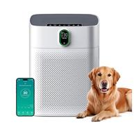 MERONTE Purificateur d'air pour pièces fumées Hypoallergénique, Filtre HEPA Anti-pollen Poussière, CADR 300m³/h pour 100m², 24dB Silencieux, Minuterie, 1 Pack + 3 Modi