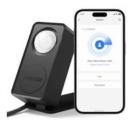Meross Détecteur de Présence Matter, Alertes et Automatisations, Noir | Capteur 3-en-1 Détecteur de Mouvement (Radar, PIR, Luminosité), Compatible avec HomeKit, Alexa et Google Home, 360°, 12 m