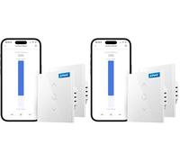 Meross Interrupteur Volet Roulant Connecté (FIL NEUTRE REQUIS), Lot de 4 Interrupteur de Rideau Compatible avec Alexa et Google Home, Contrôle de Pourcentage, Commande Vocale et Contrôle à Distance