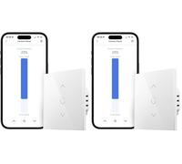 Meross Interrupteur WiFi pour Volet Roulant (FIL NEUTRE REQUIS), Interrupteur Tactile pour Rideau de Fenêtre Compatible avec Alexa, Google Home et SmartThing, Incompatible avec HomeKit (Lot de 2)