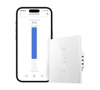 Meross Interrupteur WiFi pour Volet Roulant (FIL NEUTRE REQUIS), Interrupteur Tactile pour Rideau de Fenêtre Compatible avec Alexa, Google Home et SmartThing, Incompatible avec HomeKit