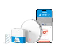 Meross Matter Détecteur de Fumée Connecté, 1 Pièce avec Hub MSH450 | Alarme Incendie intelligente Wi-Fi avec double capteur optique, Détecteur Fumée avec Alerte APP, maillage 0,8 mm, 33 mm